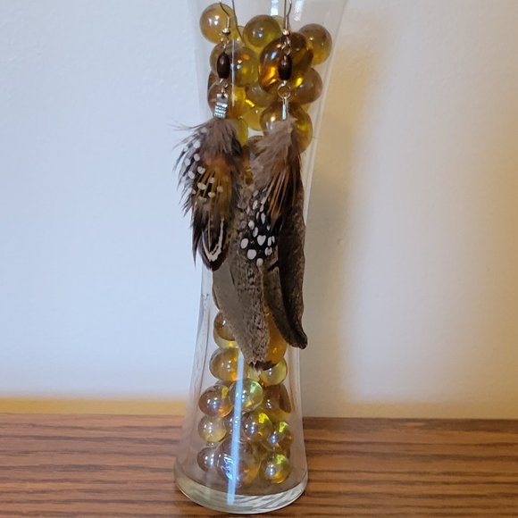 ❣️HP❣️ Feathered natural/tan earrings. Never Worn! - Picture 3 of 3